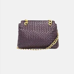 BOTTEGA VENETA 2000S INTERCCIATO LEATHER CHAIN BAG